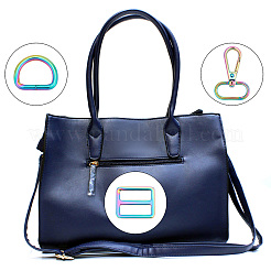 15Pcs 3 Style Rainbow Color Zinc Alloy Swivel Clasps&nbsp;FIND-GF0003-40