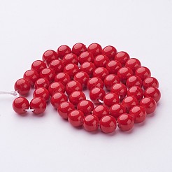 Synthetic Mashan Jade Round Beads Strands&nbsp;G-D263-8mm-XS31-01