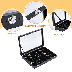 30-Slot Rectangle PU Leather Jewelry Presentation Boxes&nbsp;VBOX-WH0003-18