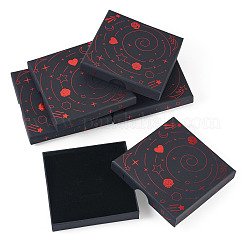 5Pcs Hot Stamping Planet Cardboard Jewelry Packaging Boxes&nbsp;CON-TA0001-44E