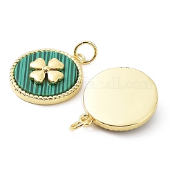 Rack Plating Synthetic Malachite Pendants&nbsp;KK-B076-05G-01-1