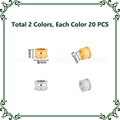 40Pcs 2 Colors 304 Stainless Steel European Beads&nbsp;STAS-UN0059-27