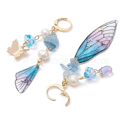 Natural Aquamarine Leverback Earrings&nbsp;EJEW-TA00591-02