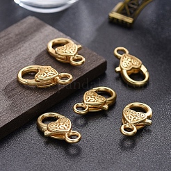 Tibetan Style Heart Lobster Claw Clasps&nbsp;LS-LF014Y-MG-NR