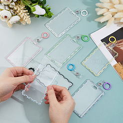 7Pcs 7 Colors Transparent Acrylic Name Card Holder&nbsp;FIND-FH0016-89