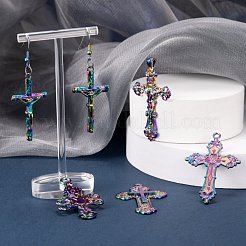 12Pcs 6 Style Rainbow Color Alloy Pendants&nbsp;FIND-LS0001-16MC