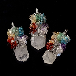 Gemstone Beads Pointed Pendants&nbsp;G-H249-05