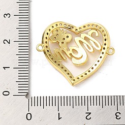 Brass Micro Pave Clear Cubic Zirconia Mama Connector Charms&nbsp;FIND-Z041-12D
