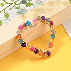 Heart Natural Faceted Gemstone Pendants&nbsp;PALLOY-JF00511