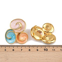 304 Stainless Steel Enamel Spiral Stud Earrings for Women&nbsp;EJEW-A138-03G