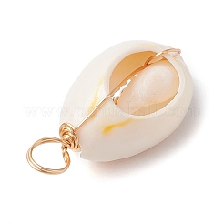 Natural Cowrie Shell Pendants&nbsp;PALLOY-JF02662-01