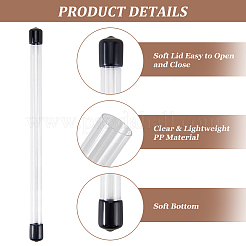15Pcs Transparent Acrylic with PE Plastic Bead Storage Tubes with Black Lid&nbsp;AJEW-CN0006-38B