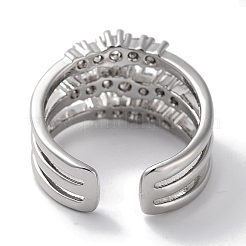 Brass Micro Pave Cubic Zirconia Cuff Rings&nbsp;RJEW-G310-12P