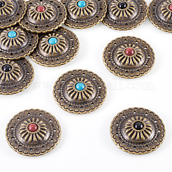 12 Sets 3 Colors Flat Round Alloy Snap Buttons&nbsp;FIND-TA0008-15
