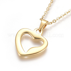 304 Stainless Steel Pendant Necklaces&nbsp;NJEW-F275-14G
