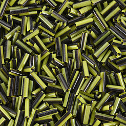 Opaque Colours Two Tone Seed Glass Bugle Beads&nbsp;SEED-T006-02A-04