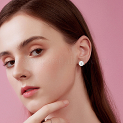 Stainless Steel Half Round Stud Earring Findings&nbsp;STAS-SP0002-03