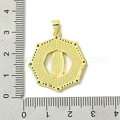 Real 18K Gold Plated Brass Micro Pave Cubic Zirconia Pendants&nbsp;KK-H472-14G-14