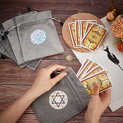 5Pcs 5 Style Star/Moon/Wheel of Life/Flower Pattern Tarot Card Storage Bag&nbsp;TP-CN0001-04