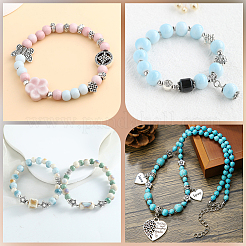 160Pcs 8 Styles Tibetan Style Alloy Beads&nbsp;FIND-PA0001-65B