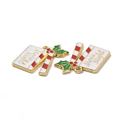 Christmas Theme Rack Plating Alloy Enamel Pendants&nbsp;PALLOY-O109-36LG