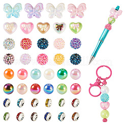140Pcs 5 Styles UV Plating Opaque Acrylic Beads&nbsp;DIY-TA0015-59