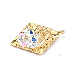 Brass Micro Pave Cubic Zirconia Enamel Pendants&nbsp;KK-L250-08G-07