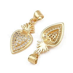 Brass Micro Pave Clear Cubic Zirconia Pendants&nbsp;ZIRC-I367-13G-09