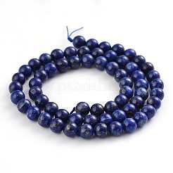 Natural Lapis Lazuli Round Bead Strands&nbsp;G-F231-02-6mm