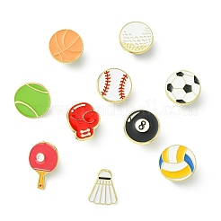 10Pcs 10 Styles Sport Theme Enamel Pins&nbsp;JEWB-CJ0003-05