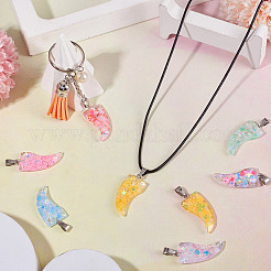 15Pcs Luminous Resin Sequins Pendants&nbsp;RESI-TA0004-20A