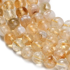 Heated Natural Citrine Beads Strands&nbsp;G-C293-A03-8mm