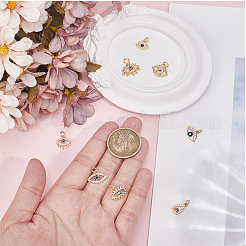 8Pcs 8 Styles Real 18K Gold Plated Brass Micro Pave Cubic Zirconia Pendants&nbsp;KK-BBC0023-65