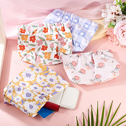 3Pcs 3 Colors Flower Printed Cloth Women's Mini Cosmetics Storage Bags&nbsp;ABAG-TA0001-98
