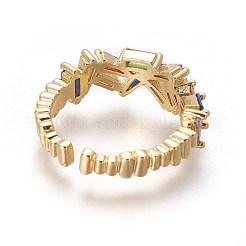 Cubic Zirconia Cuff Rings&nbsp;RJEW-P074-13G