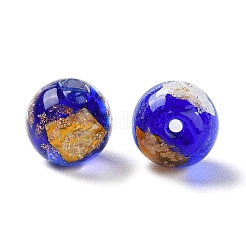 Handmade Gold & Silver Foil Lampwork Beads&nbsp;GLAA-G107-07A-04