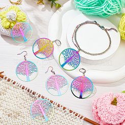 Ion Plating(IP) 201 Stainless Steel Filigree Pendants Locking Stitch Markers&nbsp;HJEW-PH01562