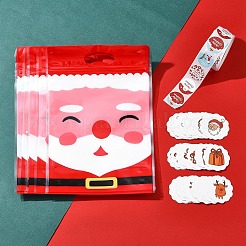 Christmas Theme Rectangle Plastic Zip Top Candy Storage Bags&nbsp;OPP-FS0001-11