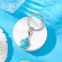Turtle Dyed Synthetic Turquoise Keychain&nbsp;KEYC-JKC00962-01