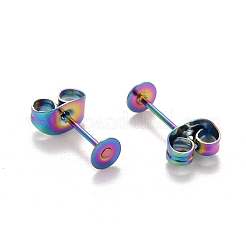Ion Plating(IP) Rainbow Color 304 Stainless Steel Stud Earring Findings&nbsp;X-STAS-K238-02B
