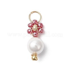 Glass Seed Beaded Flower Pendants&nbsp;PALLOY-MZ00678