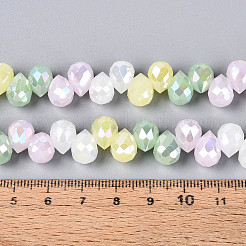 Electroplate Imitation Jade Glass Beads Strands&nbsp;EGLA-N025-01B-B01
