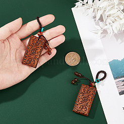 2Pcs Wood Polyester PVC Pendant Decorations&nbsp;KEYC-FH0001-65