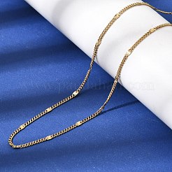 2MM Unisex 304 Stainless Steel Textured Oval Curb Chain Necklaces&nbsp;NJEW-P356-07A-G