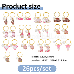 26Pcs Alloy Enamel Keychains&nbsp;KEYC-FH00092