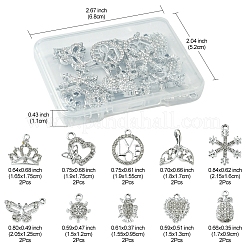 20Pcs 10 Style Alloy Crystal Rhinestone Pendants&nbsp;ALRI-FS0001-01