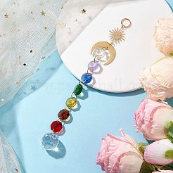 Glass Octagon Beads Hanging Suncatchers&nbsp;HJEW-JM02308