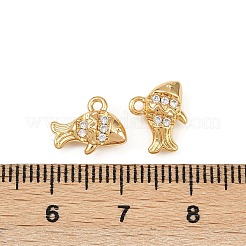 Ocean Theme Brass Micro Pave Cubic Zirconia Charms&nbsp;KK-F902-08N-G