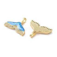 Brass Micro Pave Clear Cubic Zirconia Pendants&nbsp;KK-S048-05G