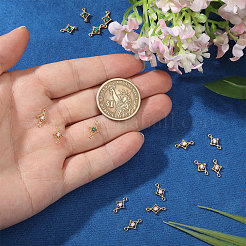 15Pcs 3 Colors Brass Pave Cubic Zirconia Connector Charms&nbsp;KK-CA0003-86